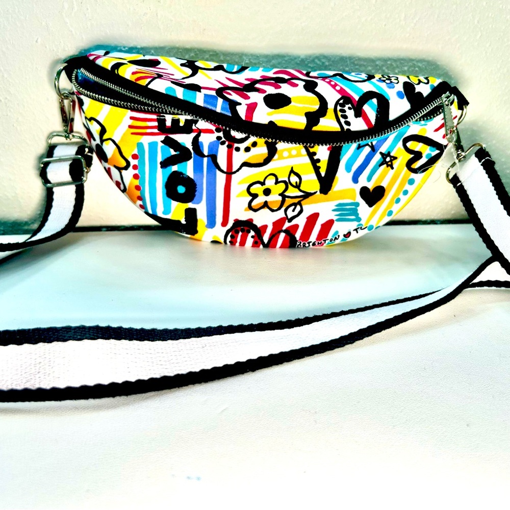 Rainbow Fanny pack or shoulder bag.  Made by Brighton TL.